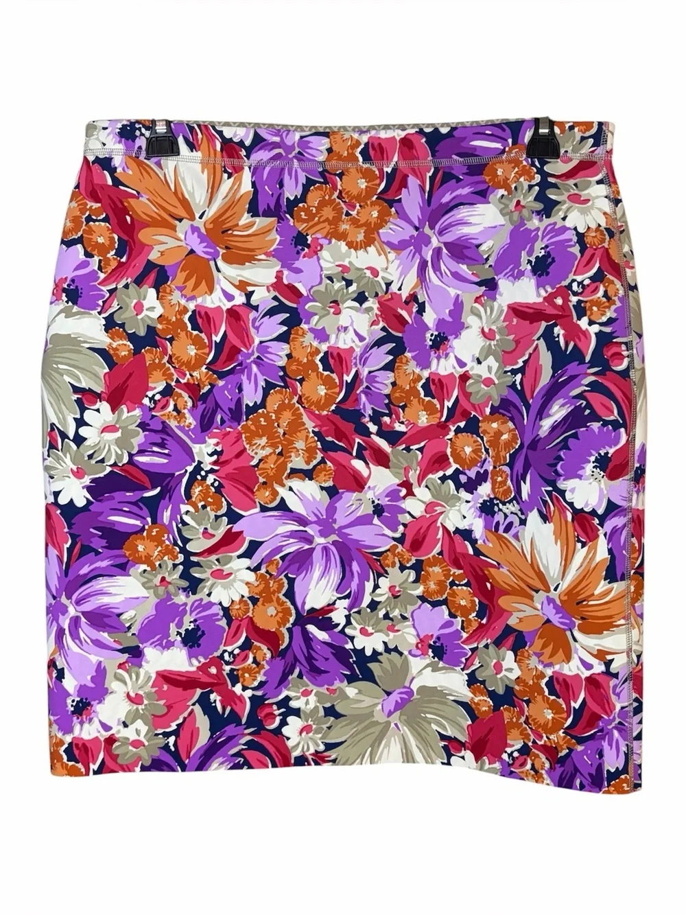 J. McLaughlin Halle Reversible Mini Skirt Floral Geometric Pull On Women Sz XL